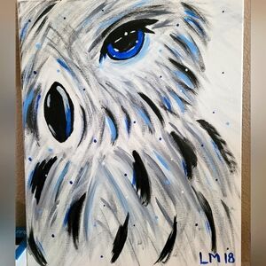 Handpainted Snow Owl on Canvas
